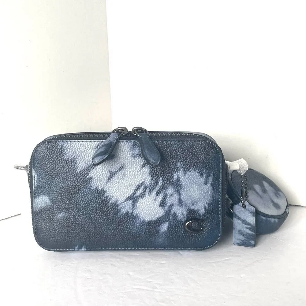 Coach Charter Tie Dye Slim Crossbody Blue Leather Sling Bag CU208 - Picture 3 of 12